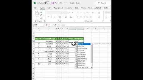 Excel Interview Question: Attendance#excel #exceltips #interview #exceltricks #shorts #youtubeshorts