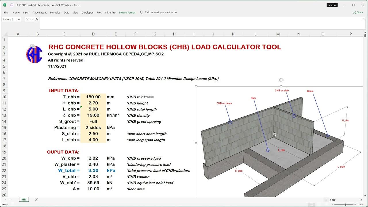 Rhc chb load calculator tool as per nscp 2015 youtube