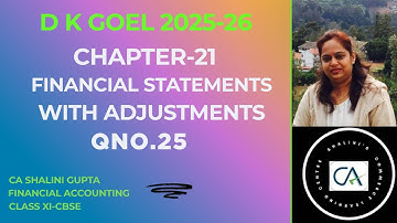 Financial Statements with Adjustments Q25 Solution | Class 11 Accounts DK Goel Chapter 21 |CBSE 2026