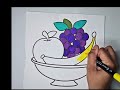 Relaxing Coloring Video | Fruit Bowl Art with Markers