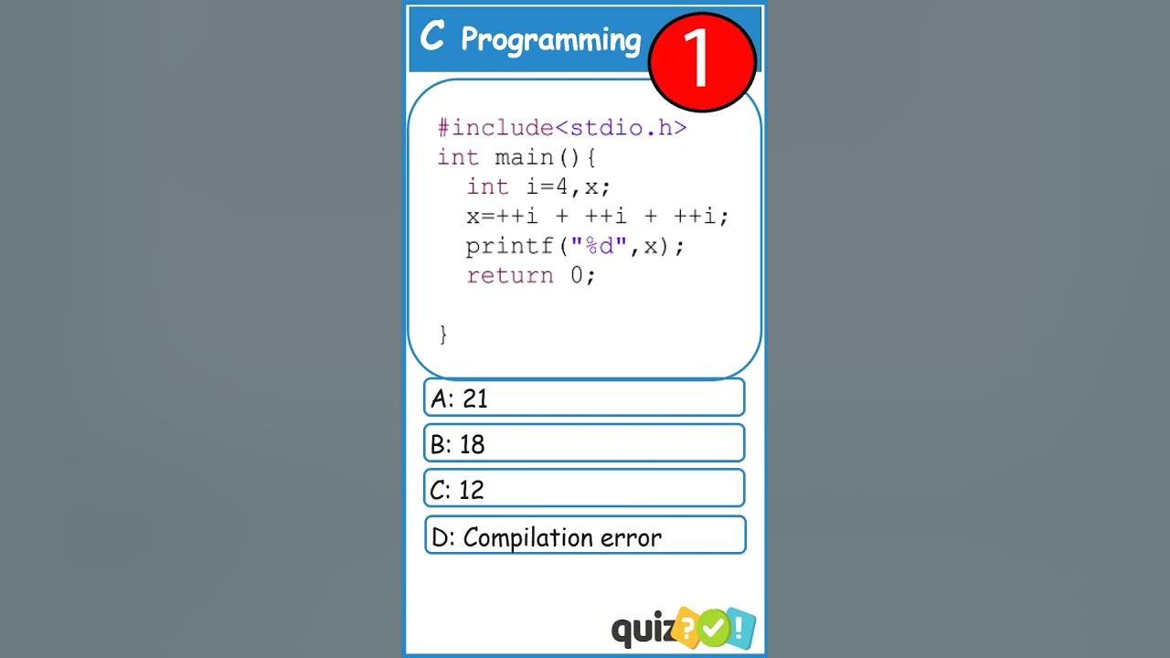 #8- C Multiple Choice Quiz with explanation | C Programming Quiz | # ...