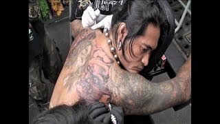 Amazing Thailand Mr Jirst Getting Tattooed by 2 Tat Artists High Speed Cranked Jirst Tattoo
