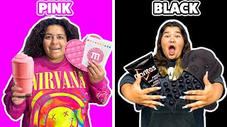 PINK VS BLACK Shopping Challenge!! 💖🖤😍