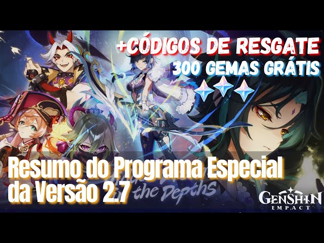 Genshin Impact: Códigos de resgate da live de hoje (do anúncio da 3.2)