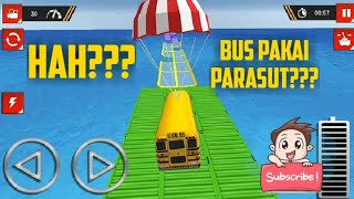 mobil bus terbang menggunakan parasut | impossible bus stunt driving game | free bus game screenshot 3