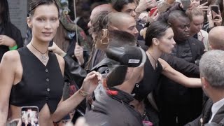 Chaos around Bella Hadid as she leaves the Vivienne Westwood Womenswear Fashion Show