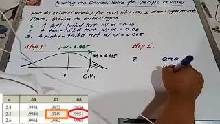 Example 3 Finding the Critical Values for Specific Alpha Values