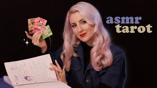 ASMR Tarot Reading but it's all Cozy Nonsense (whispering, crinkle notebook, cards)