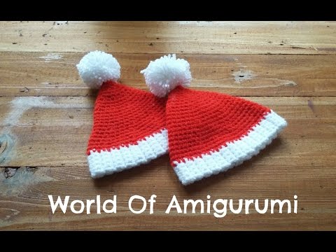 Cappello di Babbo Natale per Amigurumi | How to crochet a Santa Claus hat