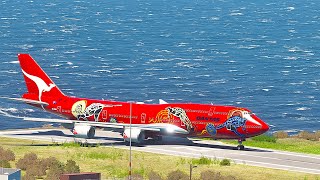The Great Vertical Takeoff Boeing 747 at Short runway ocean view