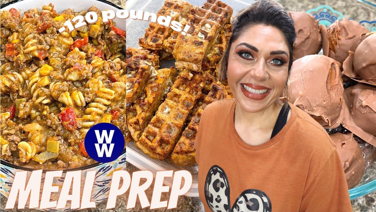 LOW POINT WW MEAL PREP FOR WEIGHT LOSS - CHAFFLE FRENCH TOAST STICKS - PB BALLS- CHEESY TACO PASTA!