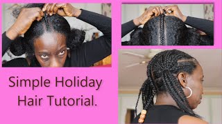 Quick | Easy Hair Tutorial | Holiday Protective Hairstyle #shineandgel #hairoil #scalpmassage #afro