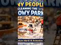 Tiny People Cleaning the Snowy Park ❄️☃️ | Miniature World AI Animation#shorts #tinyworld
