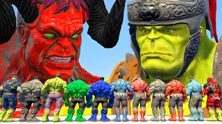 Red Hulk Lucifer SMASH Hulk Ragnarok vs Hulk Army - What If