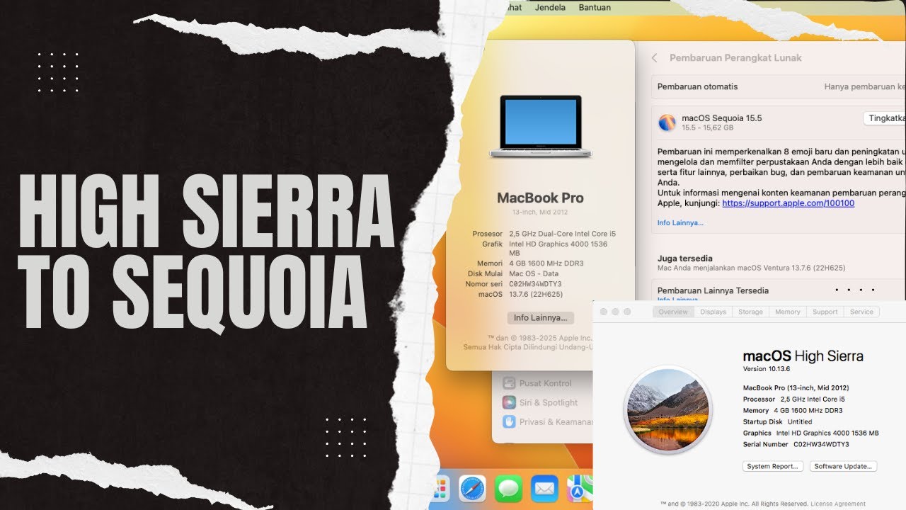 Cara Update dan Instal MacBook Pro 2012 - 2019 High Sierra Ke Mac OS ...