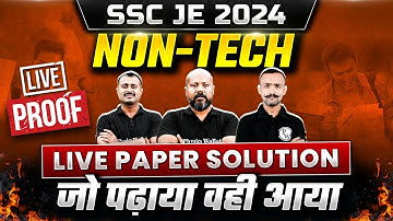 SSC JE 2024 Paper Solution | Non - Tech Branch | Jo Padhaya Wahi Aaya🔥🔥