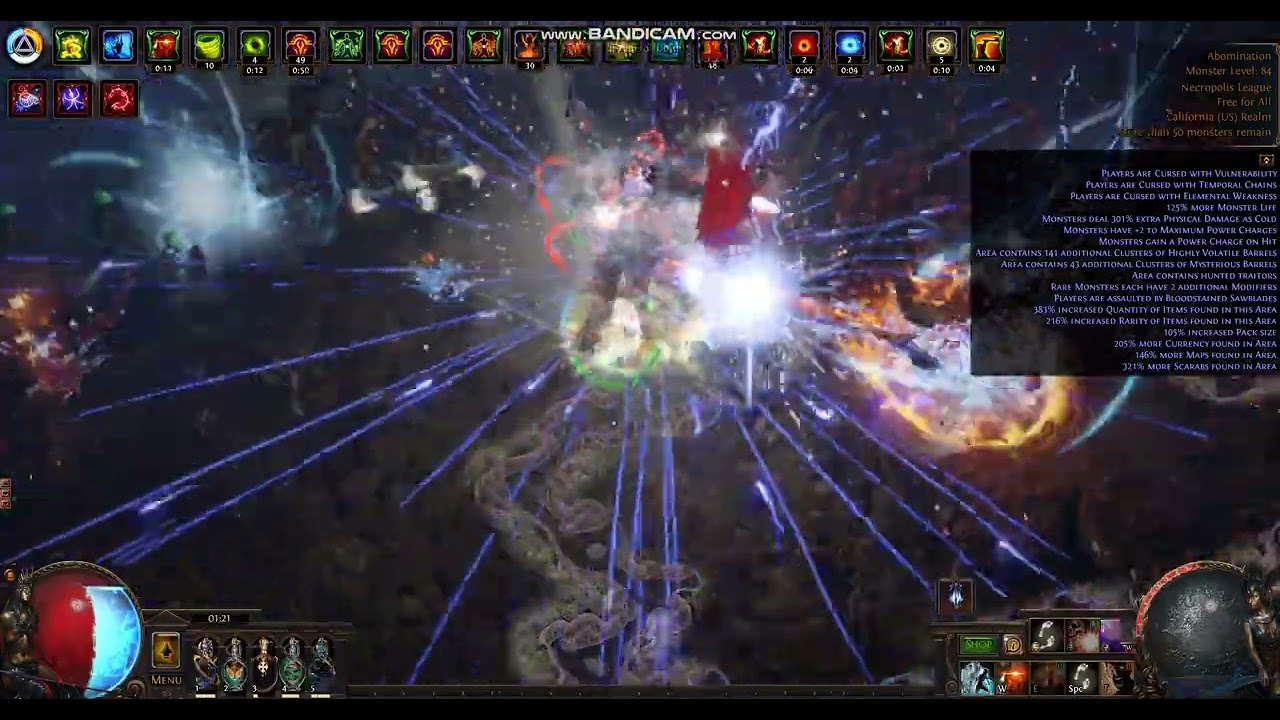 Path of Exile - B2B T17 Barrel farm - MF Lightning Arrow