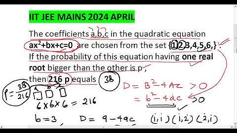 IITJEE MAINS 2024 APRIL// The coefficients a,b,c in the quadratic equation ax2+bx+c=0