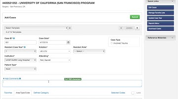Logging Cases In ACGME Database