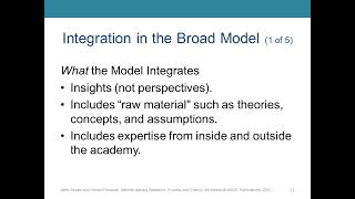 What Does the Broad Model Integrate - Interdisciplinary Studies Lecture 8.4
