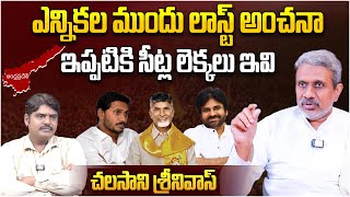 ఎన్నికల ముందు లాస్ట్ అంచనా ఇప్పటికి సీట్ల లెక్కలు ఇవి | Chalasani Srinivas on AP Elections | Aadhan