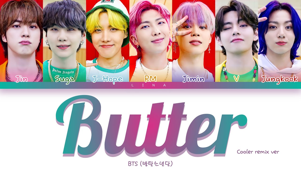 BTS (방탄소년단) - BUTTER (Cooler remix) (Color Coded Lyrics Eng