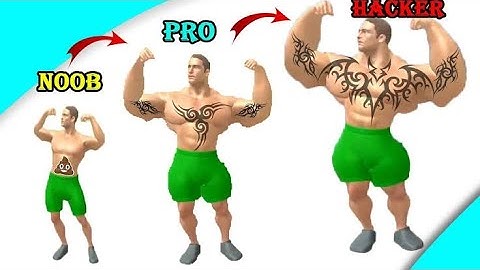 muscle rush - noob vs pro vs hacker - all max level iOS trailer gameplay #musclerush