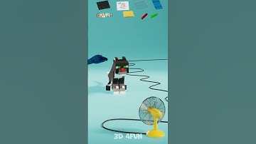 Minecraft Cat vs Fan Test 😺💨 | Hilarious Cloth Physics! #cinema4d #blender #minecraft  #minecraftcat