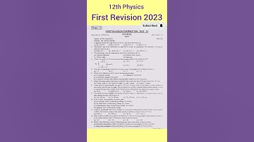 12th std Physics | 1st revision  question paper 2023