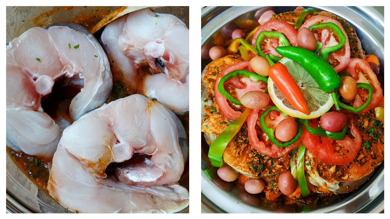 طاجين السمك (السنور) بالشرمولة و الخضرة