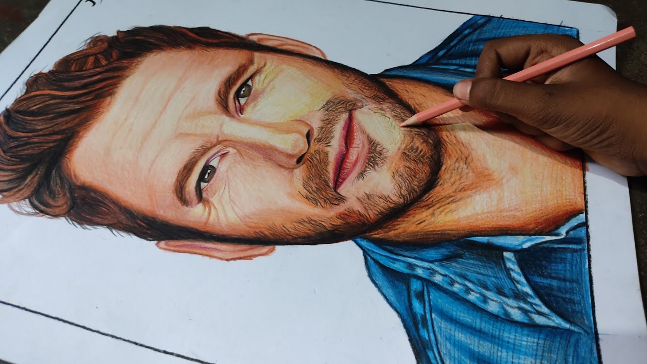 Harsh Rajak Drawing Chris Pratt with colour pencil. Harsh rajak art. - YouTube