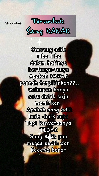 Untaian kata sang adik untuk kakak tercinta #shorts