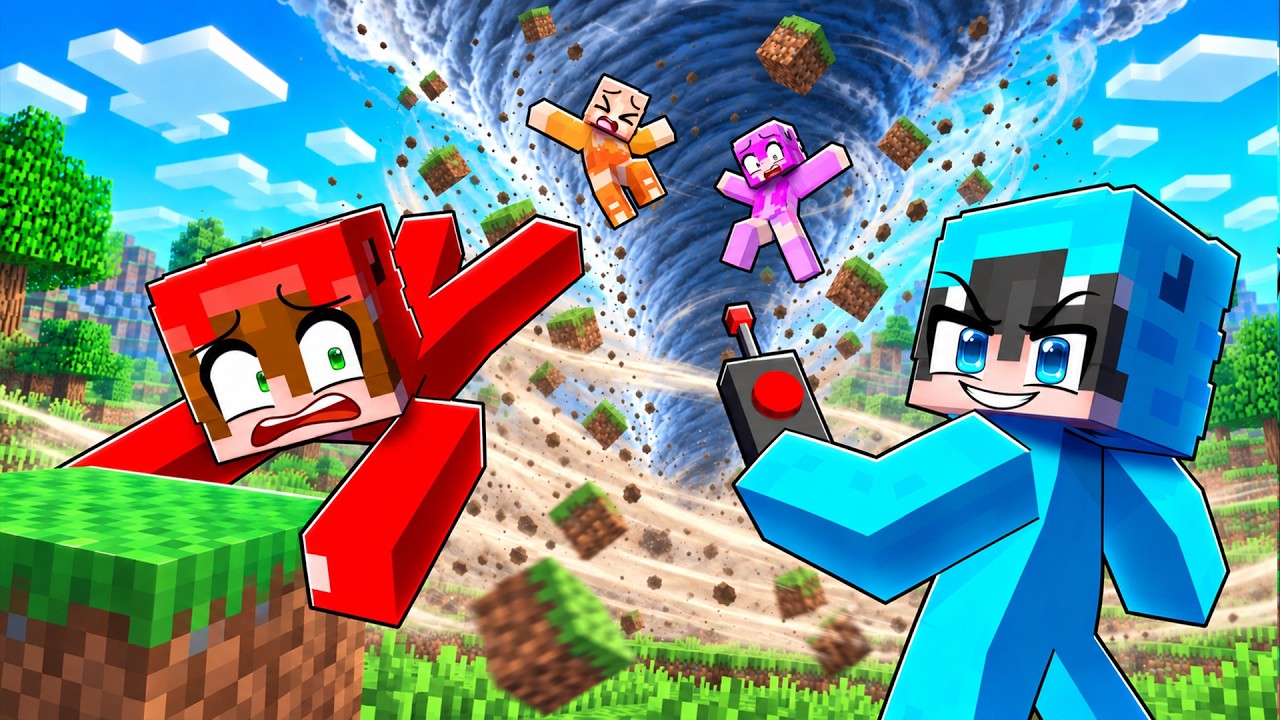 Usé TORNADOS REALISTAS para Trollear a Mis Amigos en Minecraft...