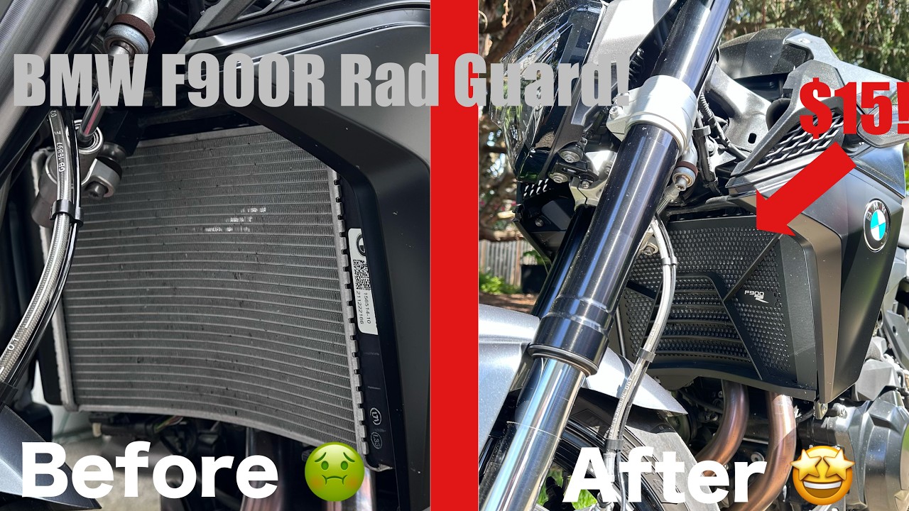 BMW F900R Radiator Guard Install! - YouTube