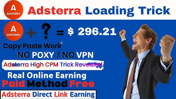 Adsterra  Online Earning Premium Method | Adsterra Loading Earning Trick | Adsterra CPM Method