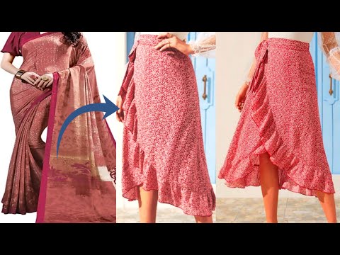 DIY: Wrap Skirt from Saree |Wrap Skirt Stitching/ पुरानी सारी से Wrap Skirt बनाइये