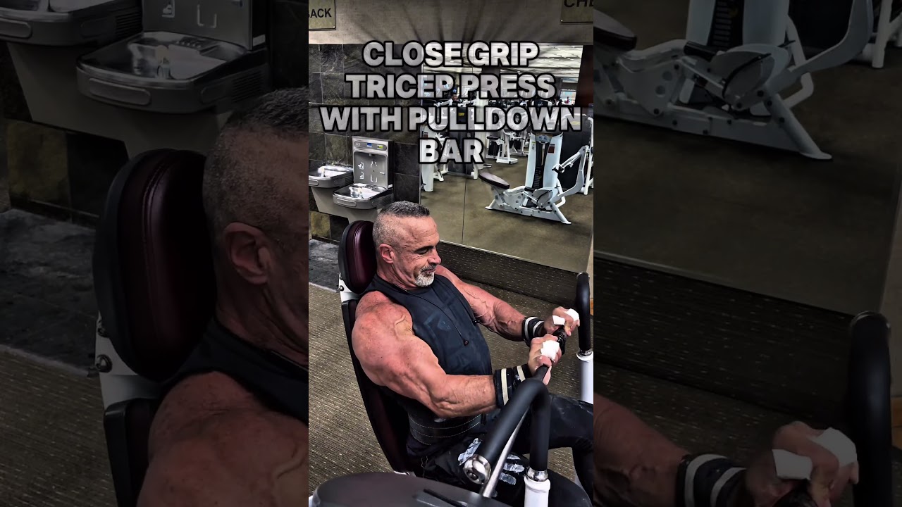 CLOSE GRIP TRICEP PRESS WITH PULLDOWN BAR #TRICEPS #WORKOUT #motivation #workouttips #muscle