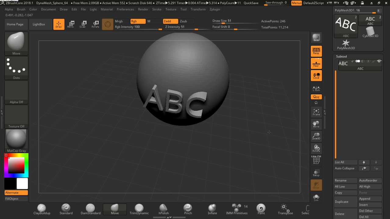 กล่องข้อความเวกเตอร์ Update New ZBrush Basic Ep 16 Import พวก SVG vector และการสร้างข้อความ