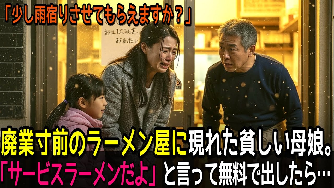 廃業寸前のラーメン屋の前に現れた貧しい母娘。「少し雨宿りさせてもらえますか？」→ 無料でラーメンを出した数カ月後、母娘に訪れた奇跡とは…