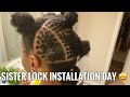 SISTER LOCK INSTALLATION VLOG 🔒| Starting my sister locks | First day of school for abi 🥰