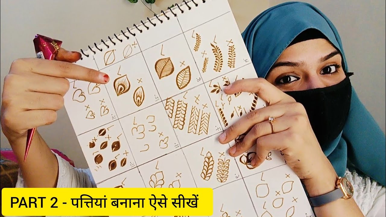 PART 2 |मेहंदी से पत्तियां कैसे बनाई जाती हैं इस विडियो को देख कर सीखे | Learn to Draw Mehndi leaves