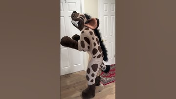 Me in a CreepCat Toy Company plush hyena! I made it  wearable by adding a liner&  zipper! #fursuit