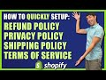 03 How To Add Your Refund Policy & Other Important Pages | Shopify Store Building Course