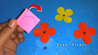 Easy Paper Flower Making Step By Step How To Make Flower With Paper 4 Petal Paper Flower Craft