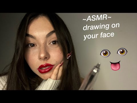 ASMR DRAWING ON YOUR FACE | INAUDIBLE WHISPERING 2