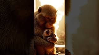 Monkey Rescues Kitten in Ancient Temple | Heart Touching Animals Rescue Mission of Kindness