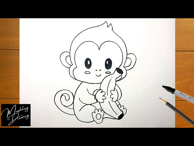 Sketch of Monkey Hanging instant Download, Digital File - Etsy