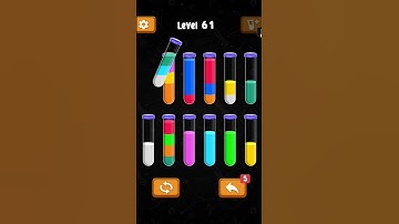 Sort Water 3D Sort Color Puzzle Level 61  [AmazonApps] #shorts #complete #level  #walkthroughs