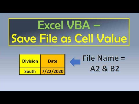 Excel VBA Save File as Cell Value