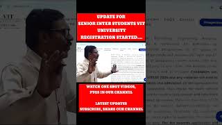 UPDATE FOR SENIOR INTER STUDENTS VIT UNIVERSITY REGISTRATION STARTED #viteee2025 #jeemains2026